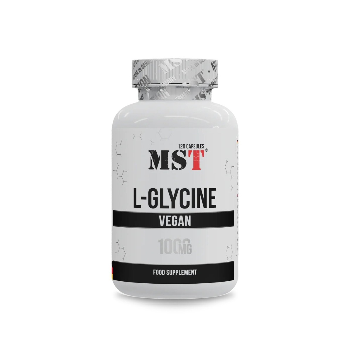 Глицин MST Nutrition Glycine 1000 mg, 120 капсул для поддержания нервной системы