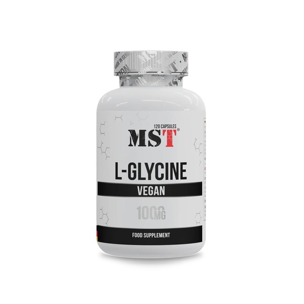 Гліцин MST Nutrition Glycine 1000 mg, 120 капсул для підтримки нервової системи