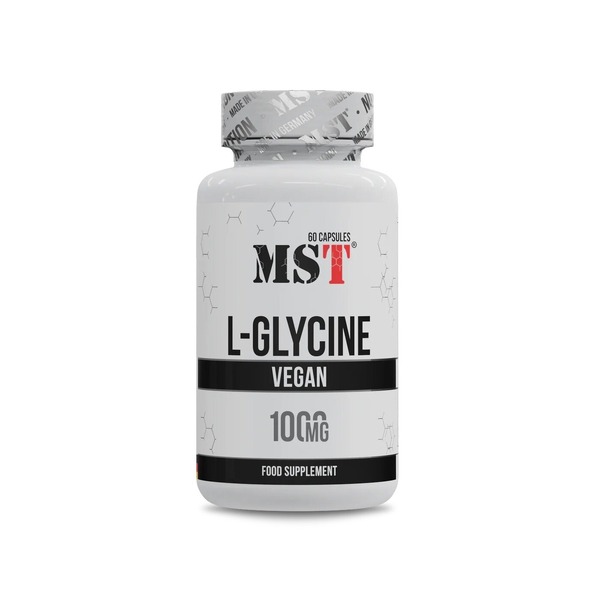 Гліцин MST Nutrition Glycine 1000 mg, 60 капсул для підтримки нервової системи