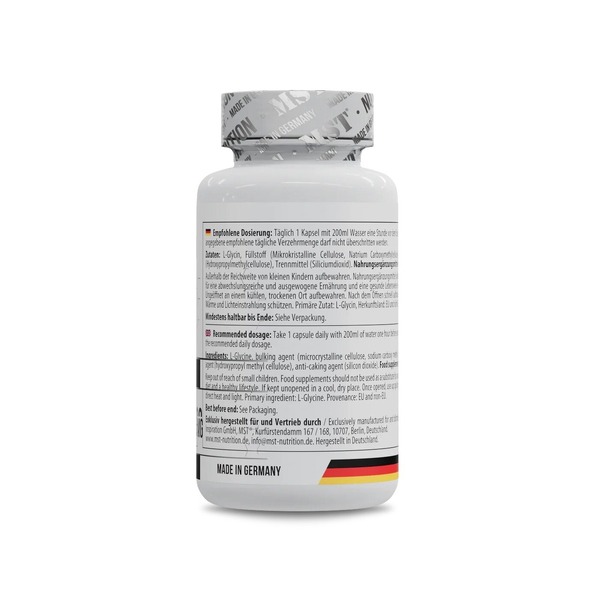 Гліцин MST Nutrition Glycine 1000 mg, 60 капсул для підтримки нервової системи. Фото 3