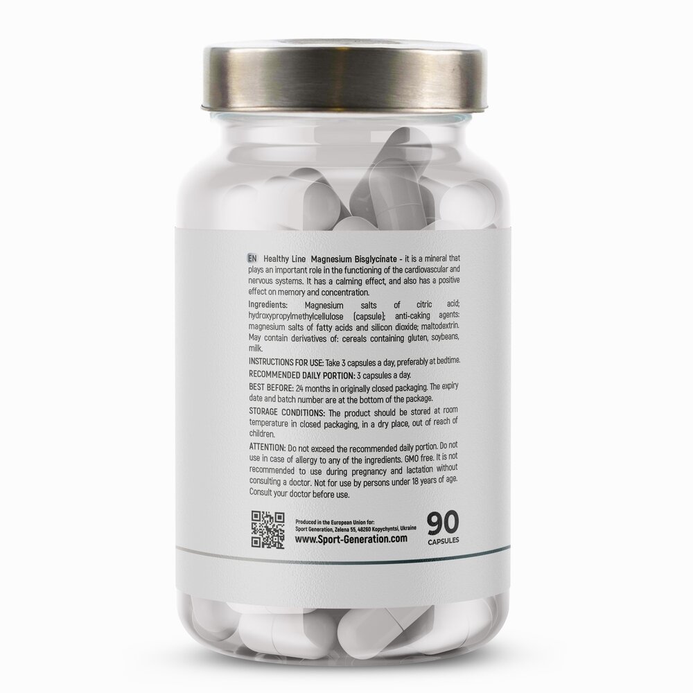 Цитрат магнію Sport Generation Healthy Line Magnesium Citrate, 90 капсул. Фото 2