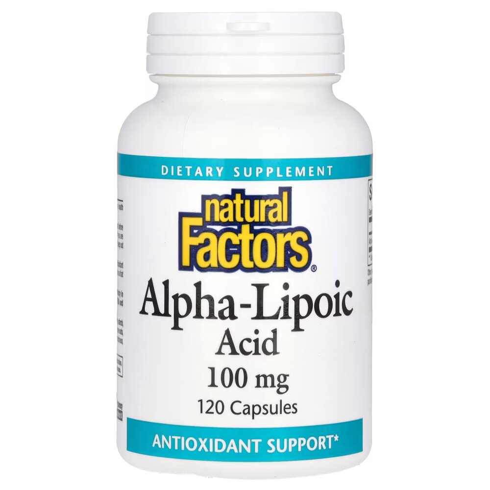 Альфа-ліпоєва кислота Natural Factors Alpha-Lipoic Acid 100 mg, 120 капсул для антиоксидантного захисту