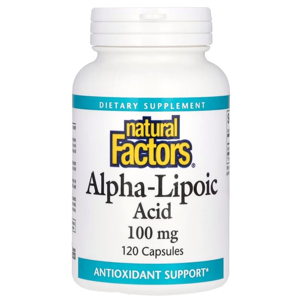Альфа-ліпоєва кислота Natural Factors Alpha-Lipoic Acid 200 mg, 120 капсул для антиоксидантного захисту