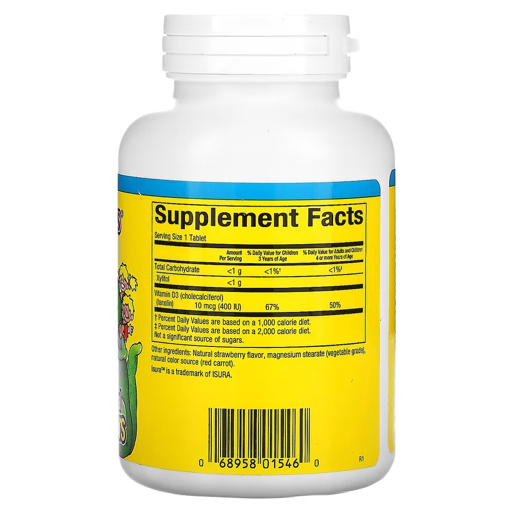 Вітамін D для дітей Natural Factors Big Friends Vitamin D3 400 IU, 250 жувальних таблеток. Фото 2