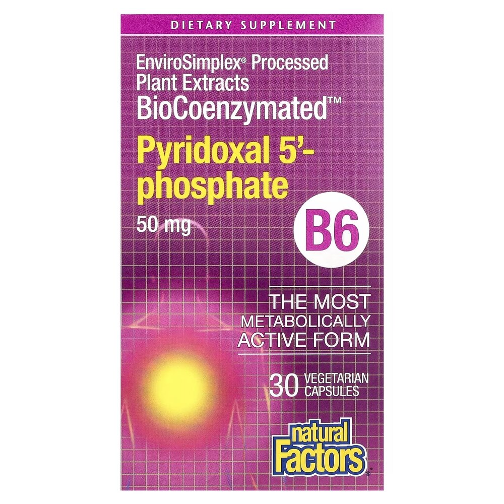 Пиридоксаль-5'-фосфат Natural Factors BioCoenzymated Pyridoxal 5'-Phosphate 50 mg, 30 капсул
