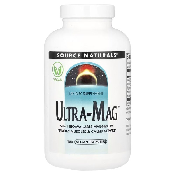 Комплекс магнию Source Naturals Ultra-Mag, 180 вегакапсул з п'яти форм
