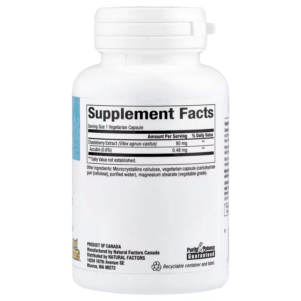 Натуральная добавка Natural Factors Womensense Vitex Chasteberry Extract, 90 вегакапсул. Фото 2