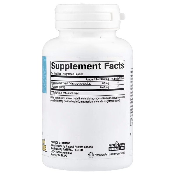 Натуральная добавка Natural Factors Womensense Vitex Chasteberry Extract, 90 вегакапсул. Фото 2