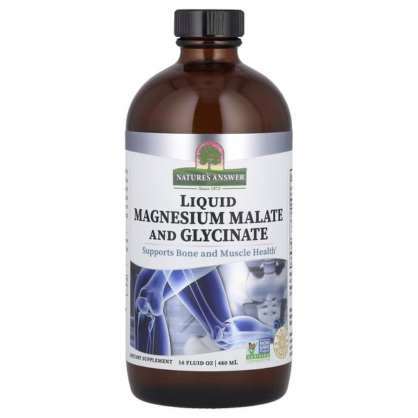 Комплексний магній Nature's Answer Magnesium Malate and Glycinate Liquid, 480 мл