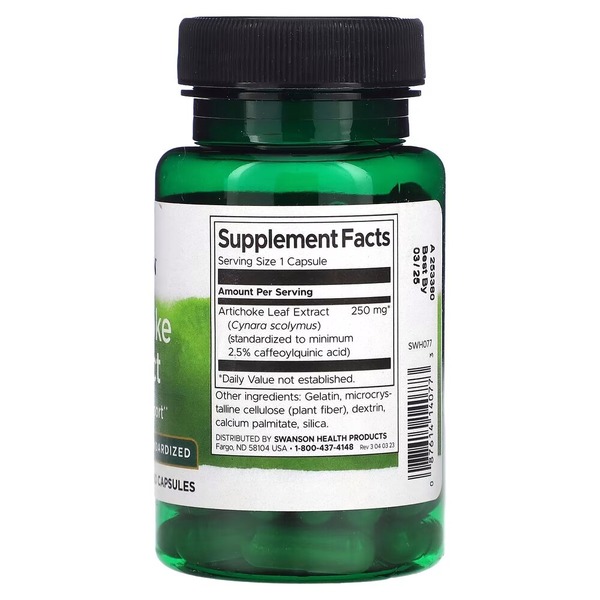 Екстракт листя артишоку Swanson Artichoke Extract 250 mg, 60 капсул. Фото 2