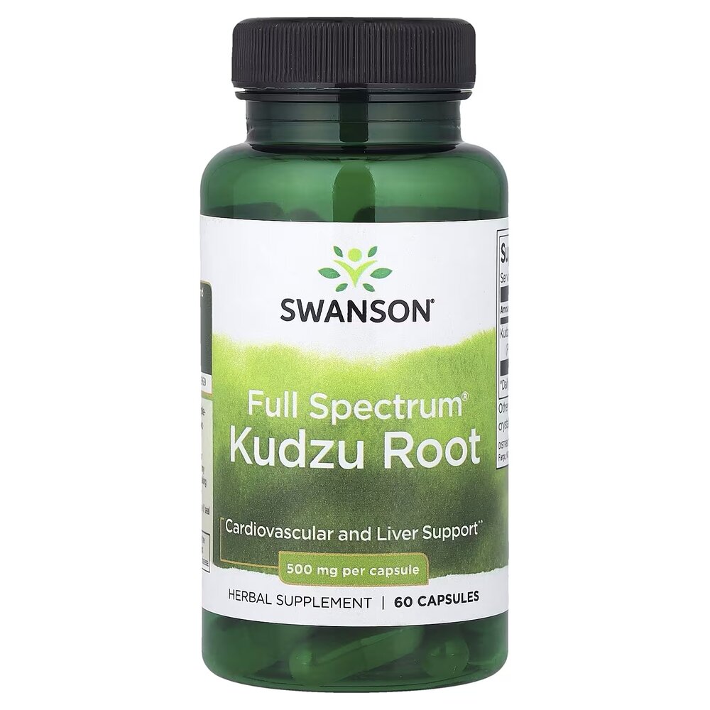 Корінь кудзу Swanson Kudzu Root 500 mg Full Spectrum, 60 капсул для підтримки серця та печінки