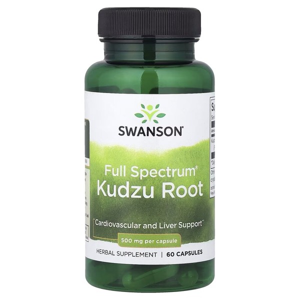 Корінь кудзу Swanson Kudzu Root 500 mg Full Spectrum, 60 капсул для підтримки серця та печінки