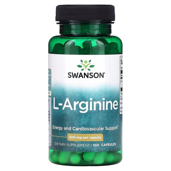 L-аргінін Swanson L-Arginine 500 mg, 100 капсул
