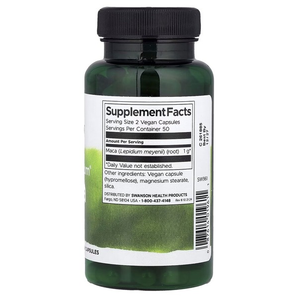 Корінь мака перуанської Swanson Maca 500 mg Full Spectrum, 100 капсул для енергії та гормонального балансу. Фото 2