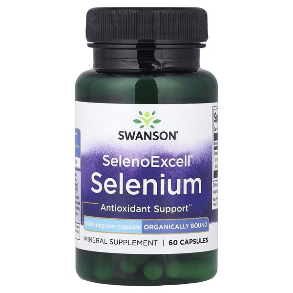 Селен Swanson SelenoExcell 200 mg, 60 капсул для антиоксидантного захисту