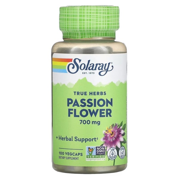 Пассифлора Solaray Passion Flower 700 mg, 100 вегакапсул