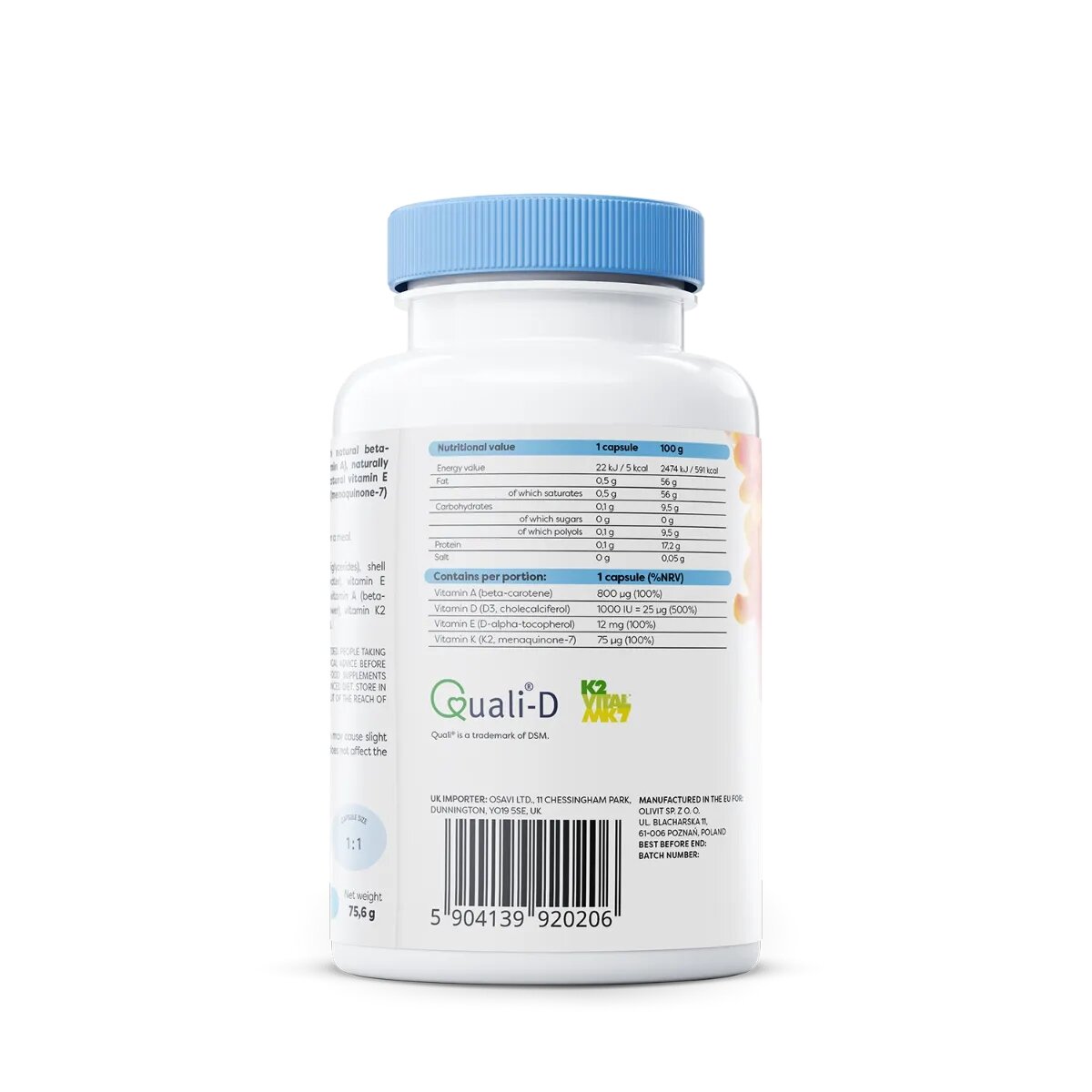 Витаминный комплекс Osavi ADEK Vitamins, 120 капсул жирорастворимых витаминов. Фото 3