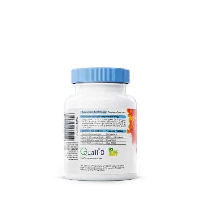 Вітамінний комплекс Osavi ADEK Vitamins, 60 капсул жиророзчинних вітамінів. Фото 3