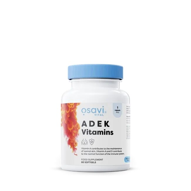 Вітамінний комплекс Osavi ADEK Vitamins, 60 капсул жиророзчинних вітамінів