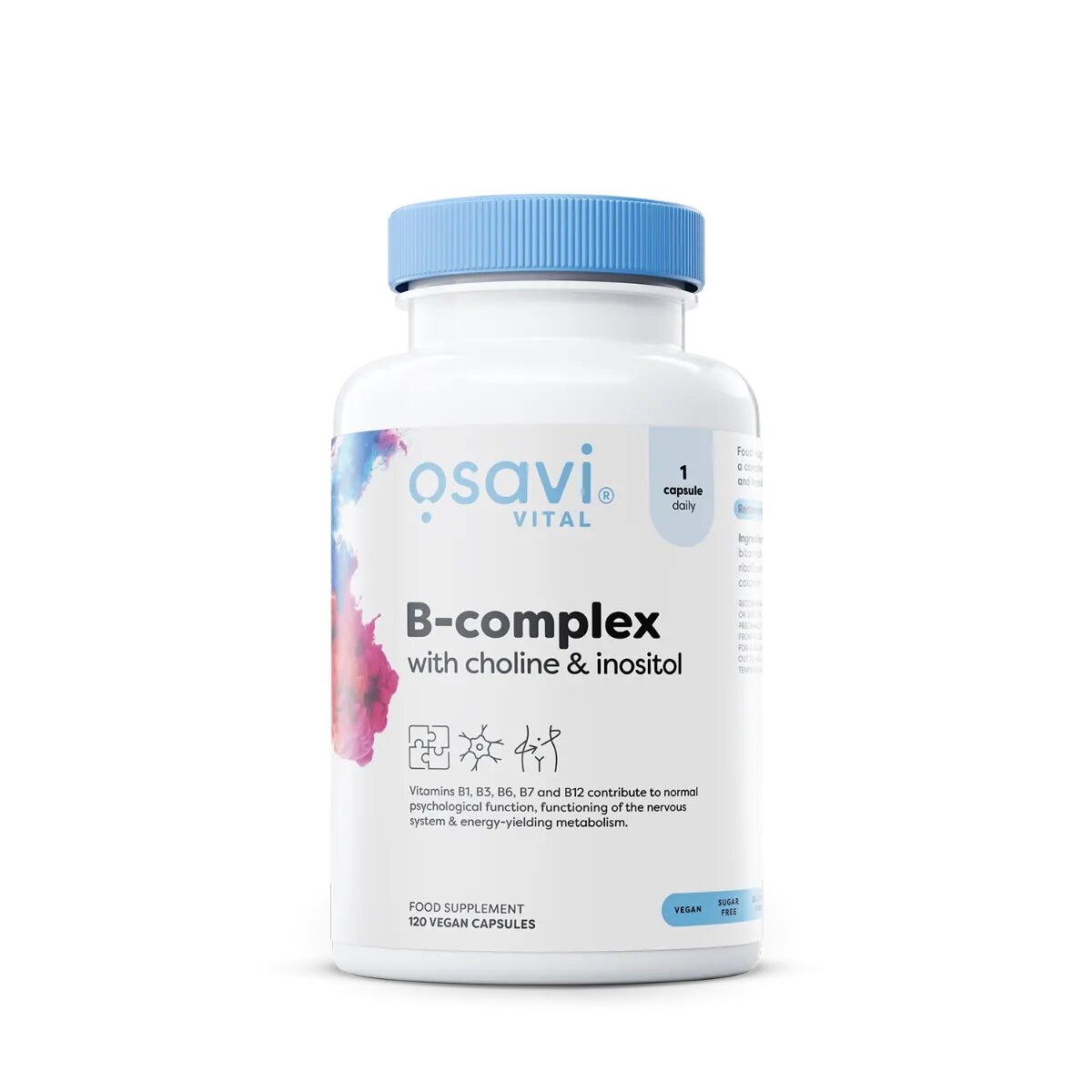 Комплекс вітамінів групи B Osavi B-complex with choline & inositol, 120 капсул з холіном і інозитолом