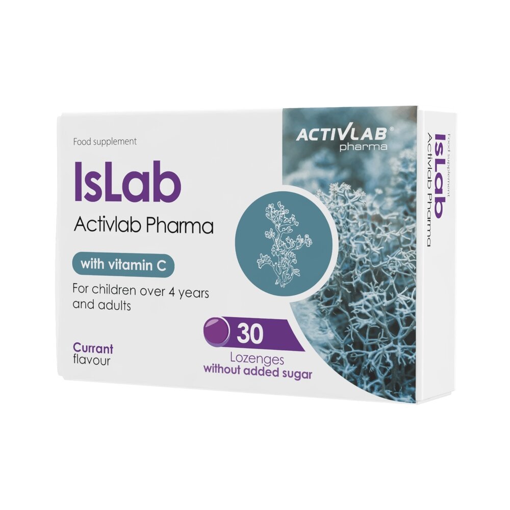 Екстракт ісландського моху ActivLab Pharma Islab, 30 пастилок для підтримки здоров'я горла