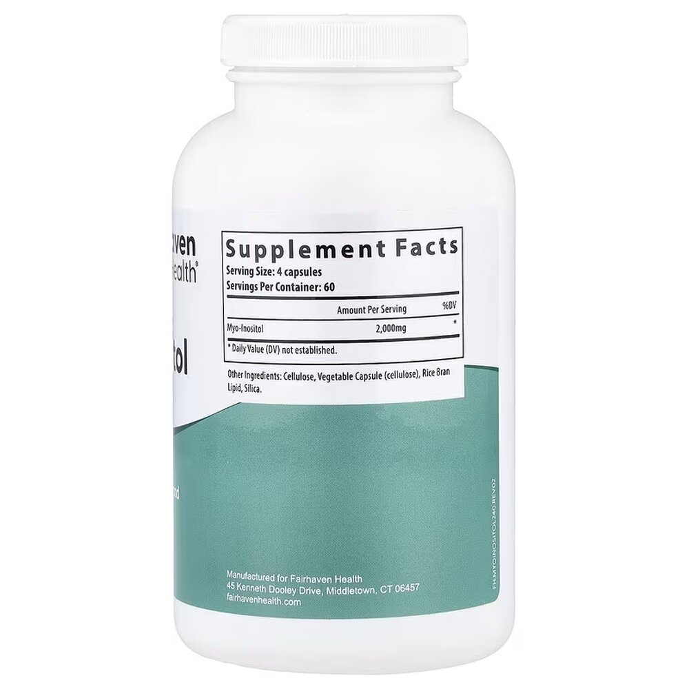 Міо-інозитол Fairhaven Health Myo-Inositol, 240 капсул для підтримки гормонального балансу. Фото 2