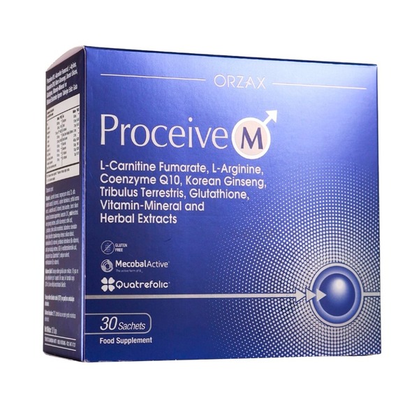 Формула для мужчин Orzax Proceive M, 30 саше для поддержки здоровья репродуктивной системы