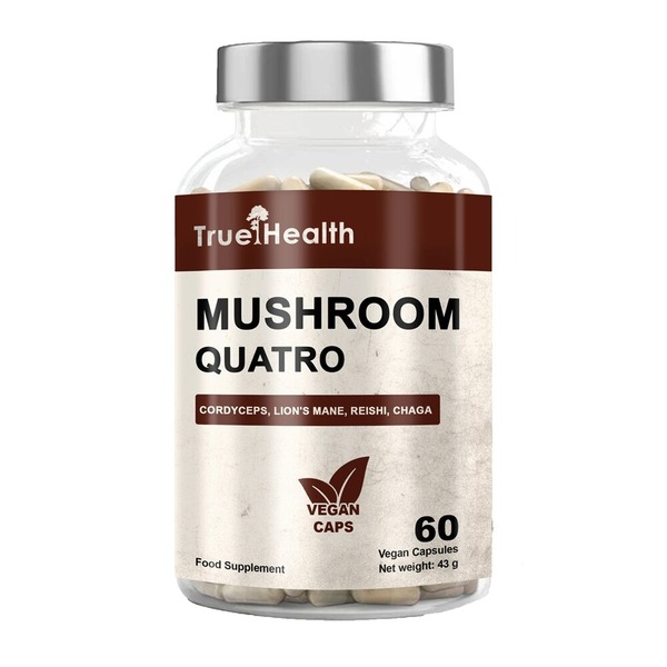 Суміш грибів True Health Mushroom Quatro, 60 вегакапсул