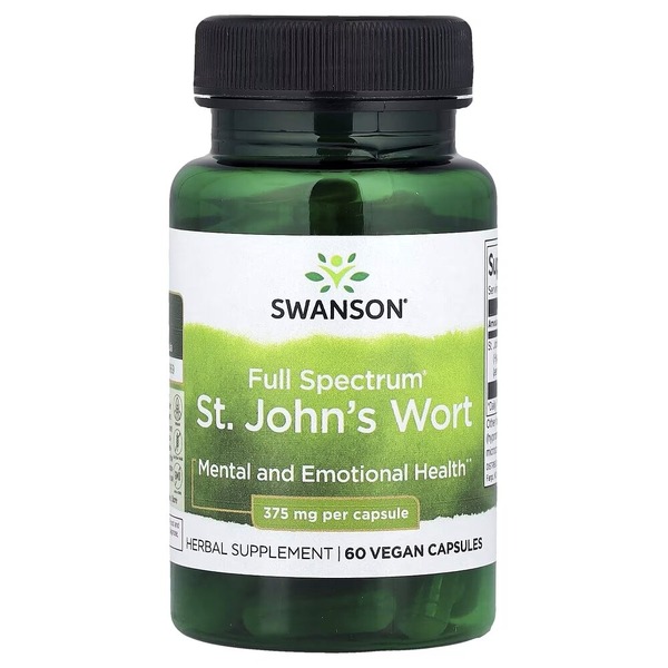 Звіробій продірявлений Swanson St. John's Wort 375 mg, 60 вегакапсул