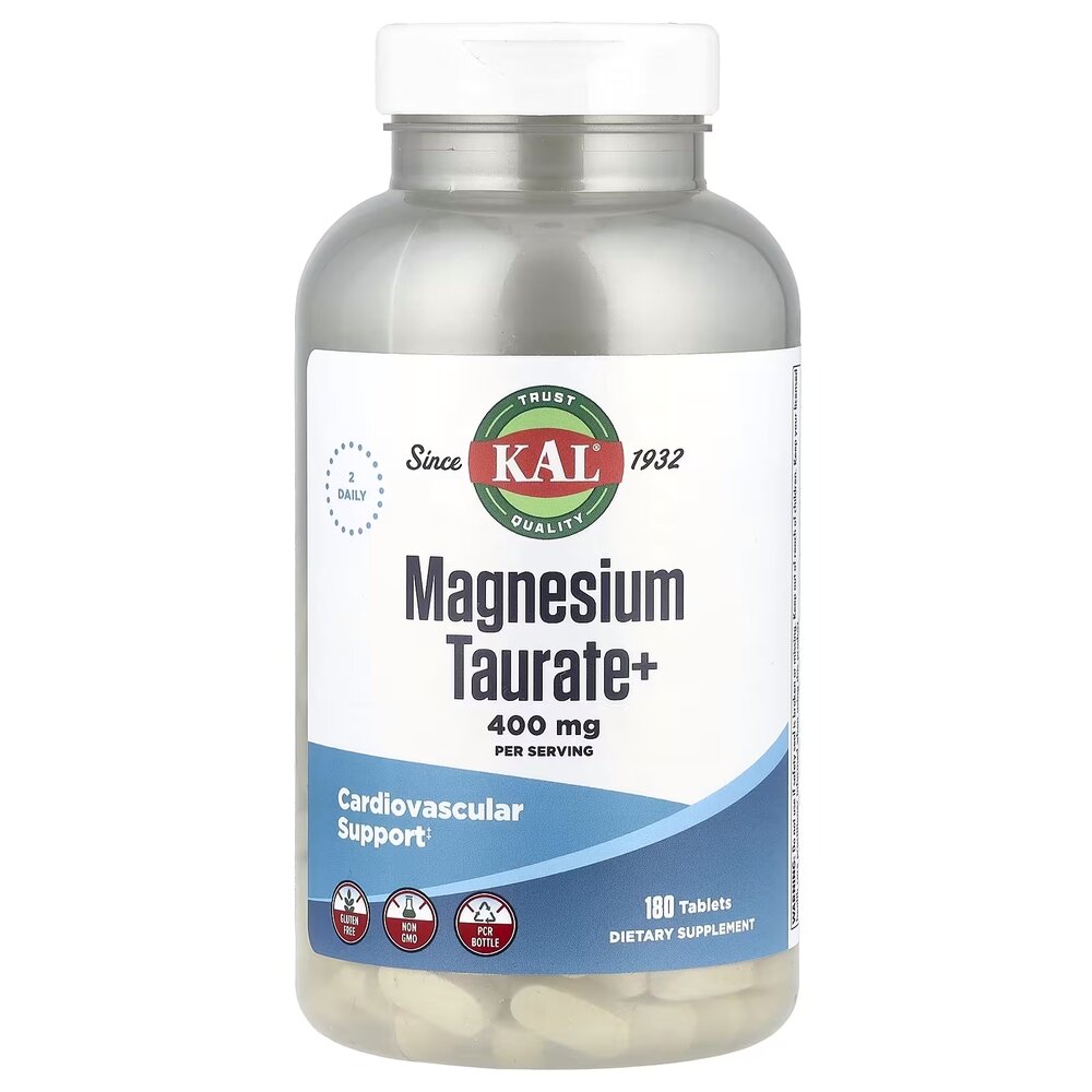 Таурат магнію KAL Magnesium Taurate+ 400 mg, 180 таблеток