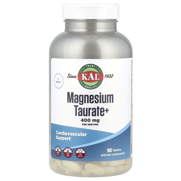 Таурат магнію KAL Magnesium Taurate+ 400 mg, 180 таблеток