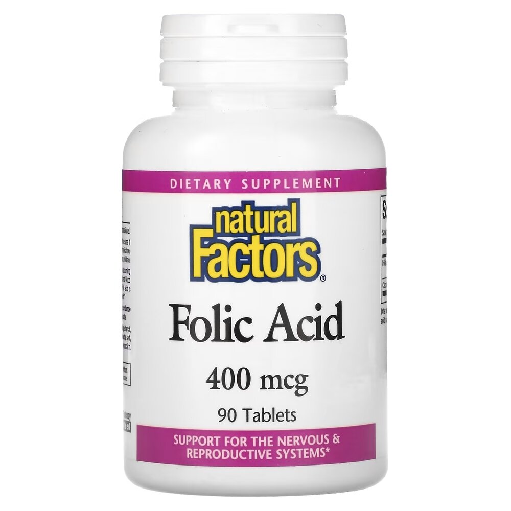 Фолиевая кислота Natural Factors Folic Acid 400 mcg, 90 таблеток