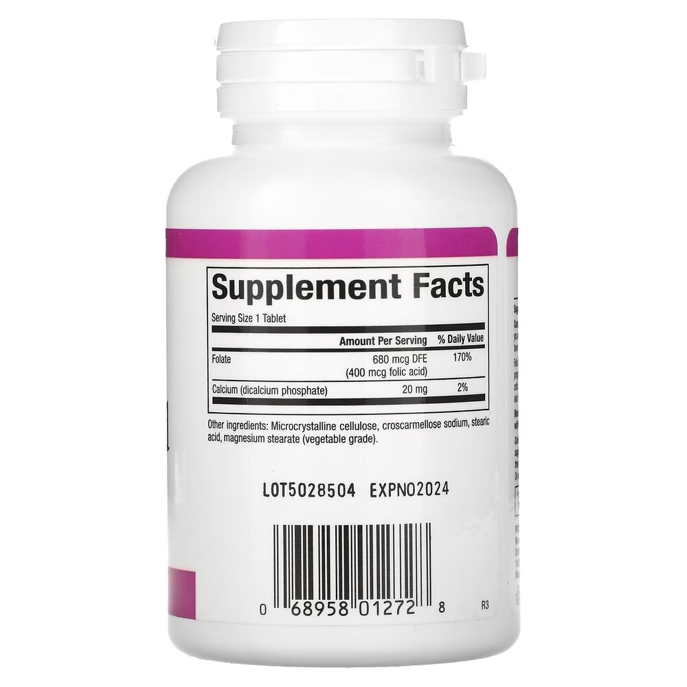 Фолиевая кислота Natural Factors Folic Acid 400 mcg, 90 таблеток. Фото 2