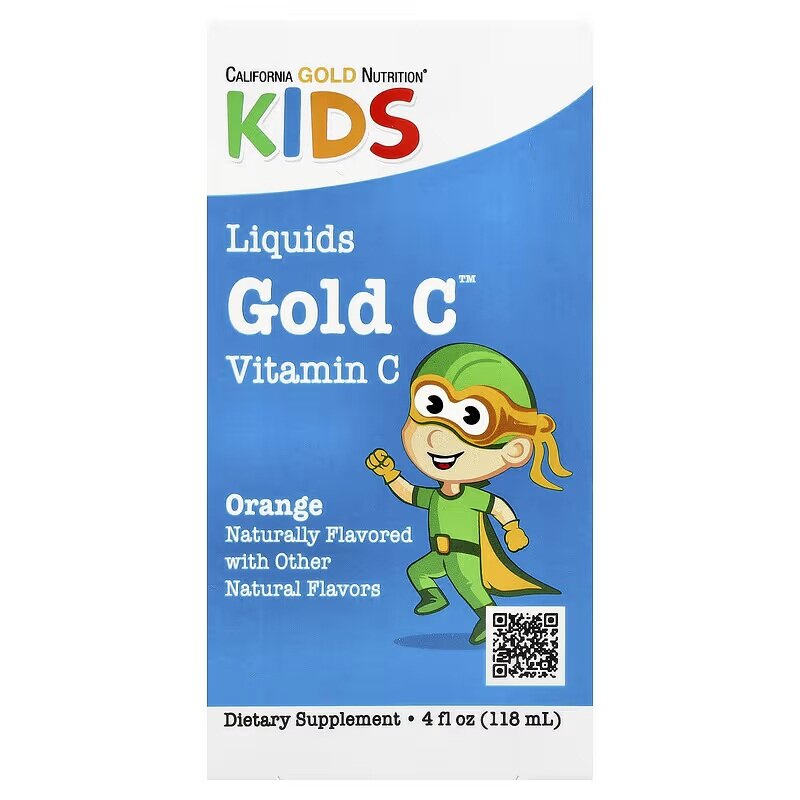 Жидкий витамин С для детей California Gold Nutrition Kids Gold C Liquid, 118 мл