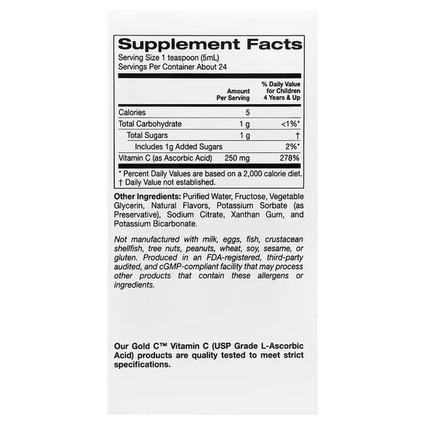 Жидкий витамин С для детей California Gold Nutrition Kids Gold C Liquid, 118 мл. Фото 2
