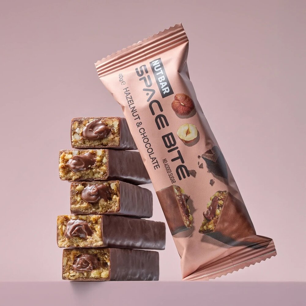 Батончик Spacefood Space Bite Nut Bar, 10*40 грам - Шоколад-фундук. Фото 3