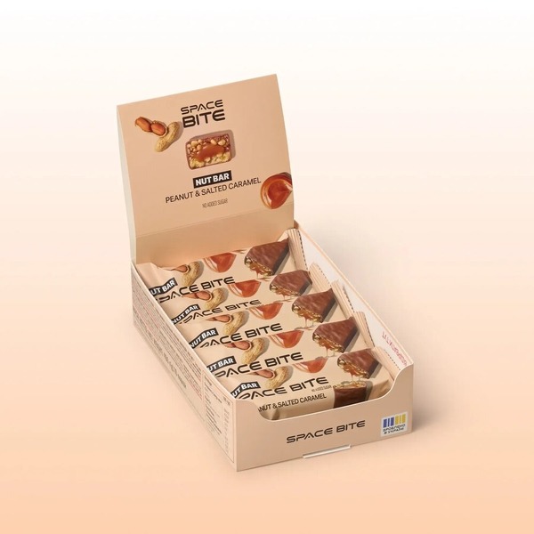 Блок батончиків Spacefood Space Bite Nut Bar, 10*40 грам - Солона карамель і арахіс