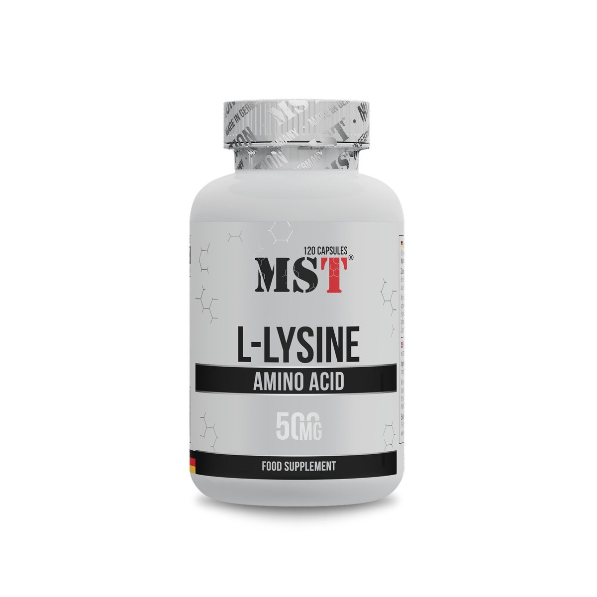 Лізин MST Nutrition L-Lysine, 120 капсул для підтримки імунної системи