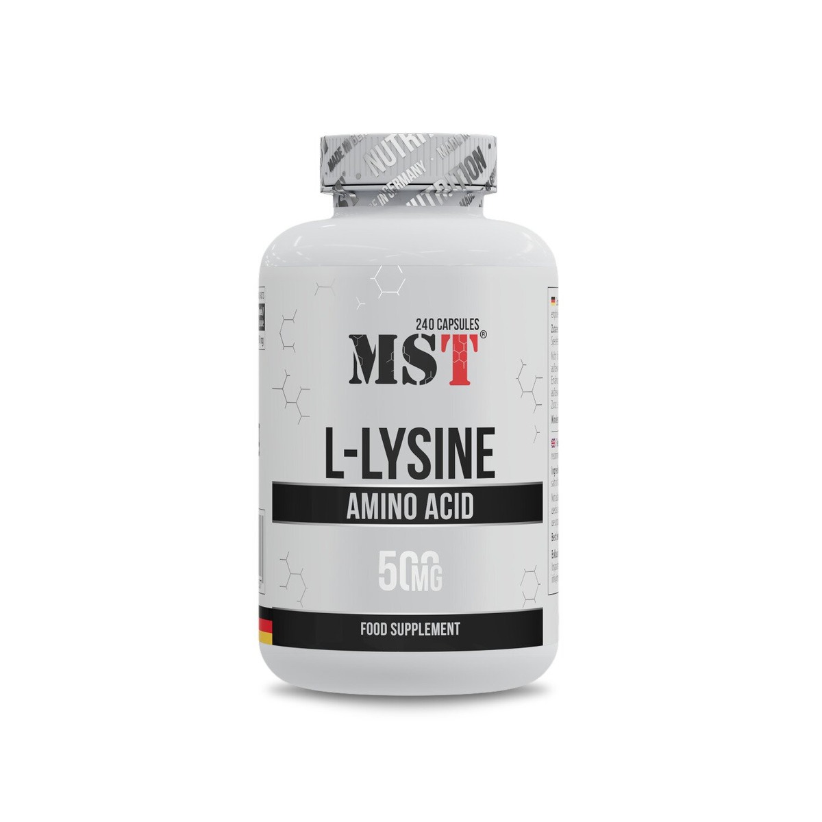Лізин MST Nutrition L-Lysine, 240 капсул для підтримки імунної системи