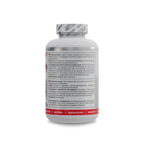 Бисглицинат магния MST Nutrition Magnesium Bisglycinate, 240 капсул для нервной системы. Фото 3