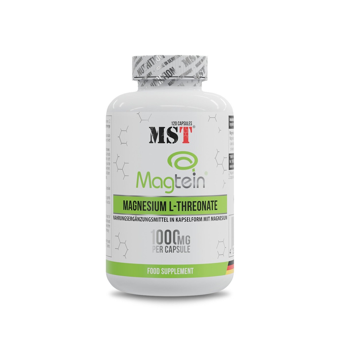 L-треонат магния MST Nutrition Magnesium L-Threonate 1000 mg, 120 капсул для нервной системы