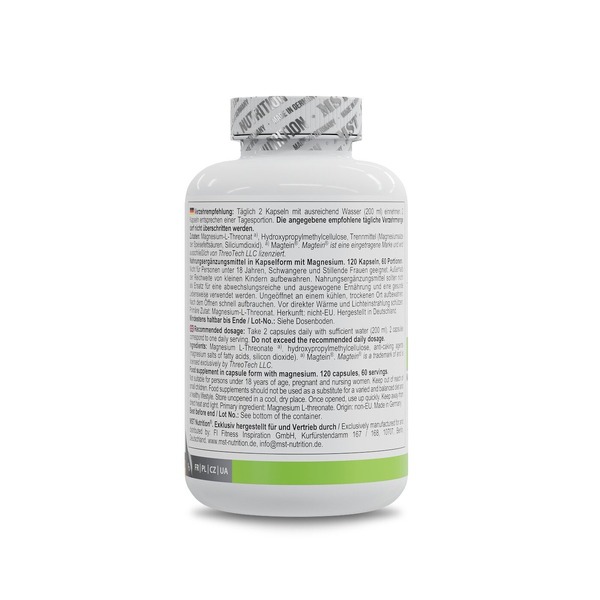 L-треонат магния MST Nutrition Magnesium L-Threonate 1000 mg, 120 капсул для нервной системы. Фото 3