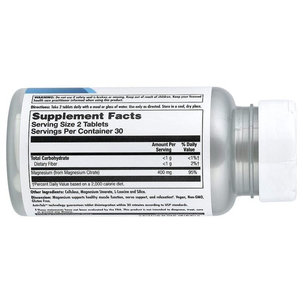 Вітаміни та мінерали KAL Magnesium Citrate 400 mg, 60 таблеток. Фото 2