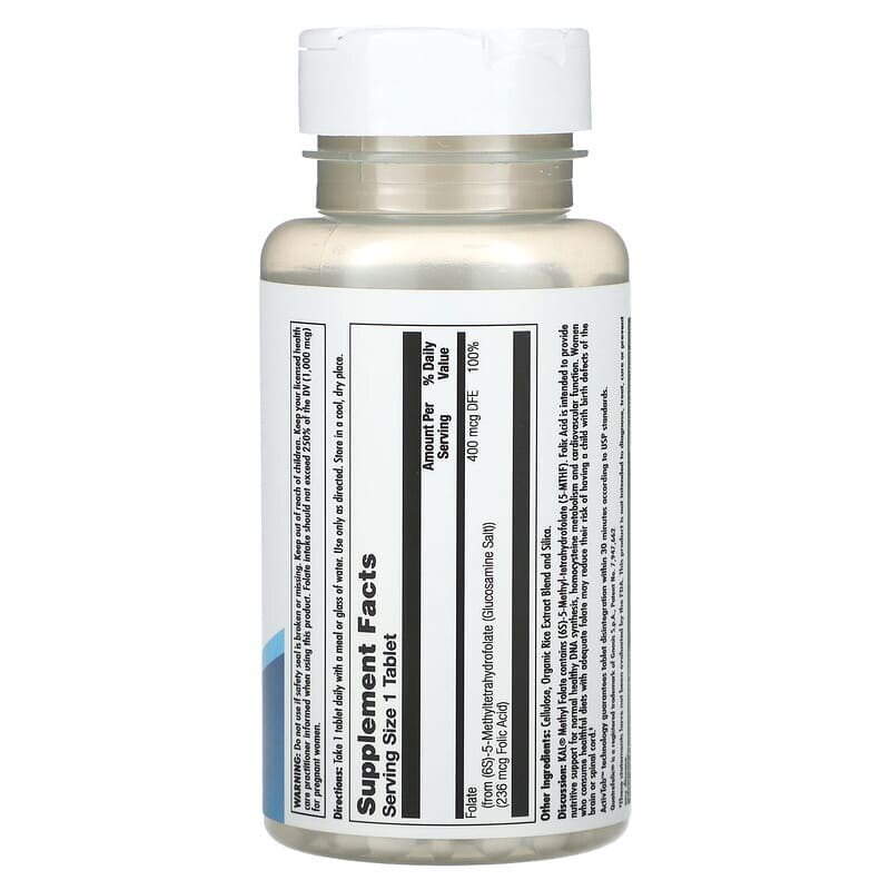 Фолієва кислота KAL Methyl Folate 400 mcg, 90 таблеток. Фото 2