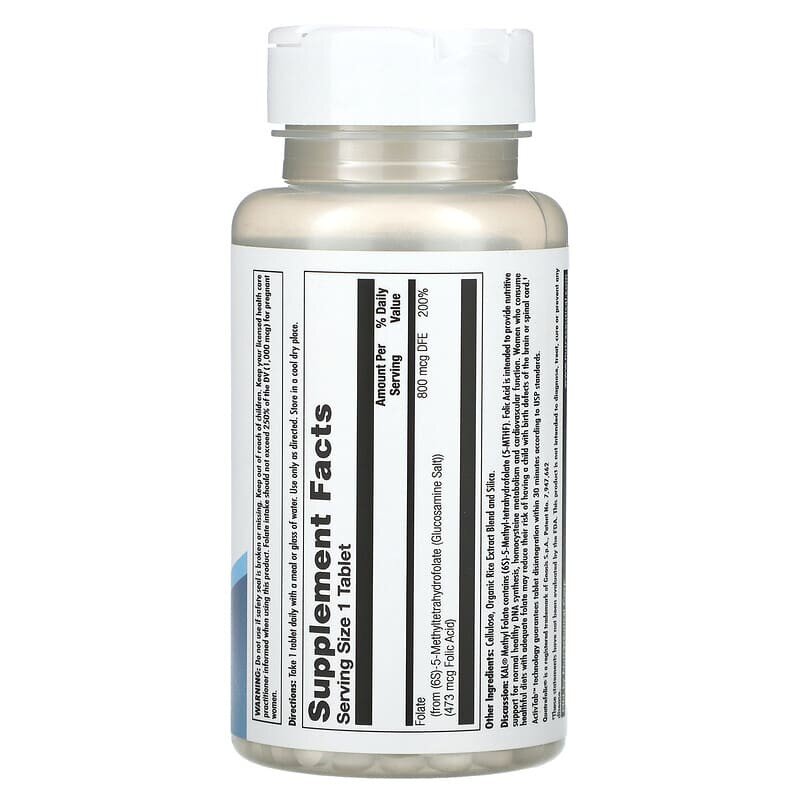 Фолієва кислота KAL Methyl Folate 800 mcg, 90 таблеток. Фото 2