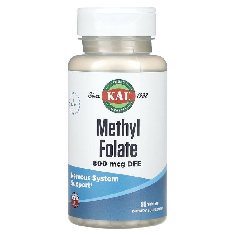 Фолієва кислота KAL Methyl Folate 800 mcg, 90 таблеток