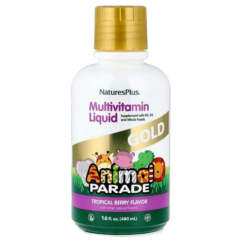 Рідкі вітаміни для дітей Natures Plus Animal Parade Gold, 473 мл