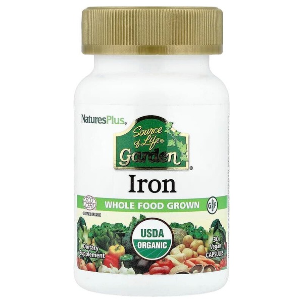 Залізо Natures Plus Source of Life Garden Iron, 30 вегакапсул
