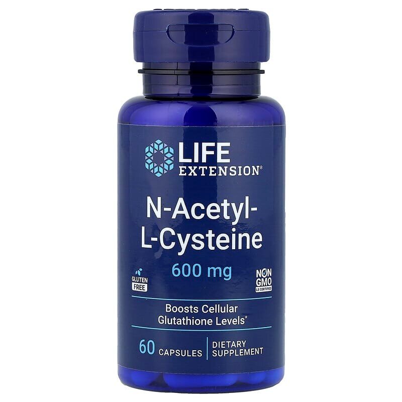 Амінокислота Life Extension N-Acetyl-L-Cysteine 600 mg, 60 капсул