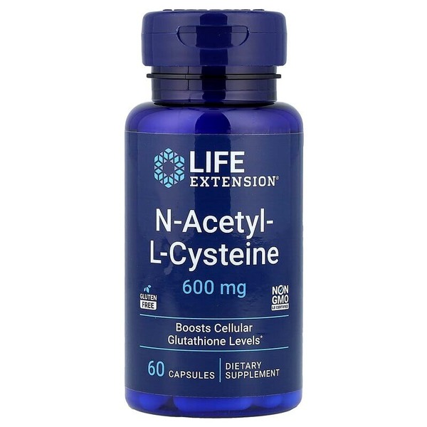 Амінокислота Life Extension N-Acetyl-L-Cysteine 600 mg, 60 капсул
